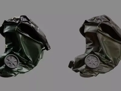 Crushed Trash Can 06 3D model