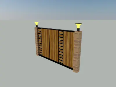Main gate 3D model and a beautiful gate light 3D model