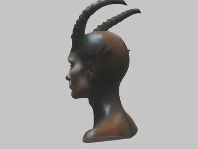HR Giger Woman Scifi Head Bust Alien Demon Low-poly 3D model