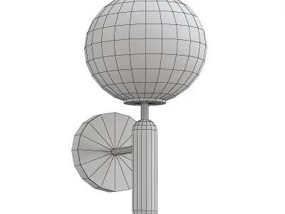 raffin wall light with ball 3D model