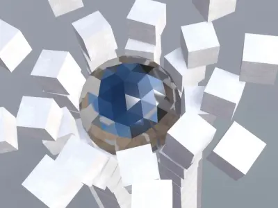 Rigid body animation with sphere 3D model