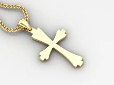 Light Gold 18K Cross Pendant 1CP030 3D print model