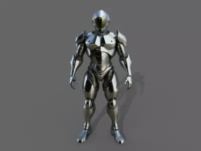 Cyborg Fighter Pack 5 Low-poly 3D model