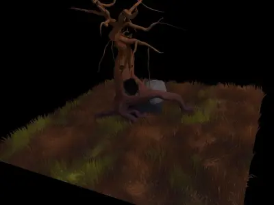 A Creepy Stylized Tree named Serpentine Sentinel 3D model