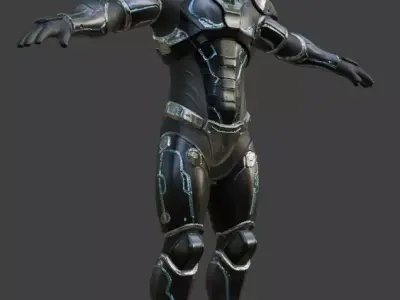 Sci Fi Cyberpunk Spacesuit 3D Model 3D model