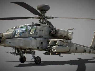  Boeing AH-64D Apache Longbow Helicopter with Cockpit 