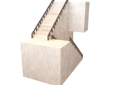 Stairs V1 001 Low-poly 3D model