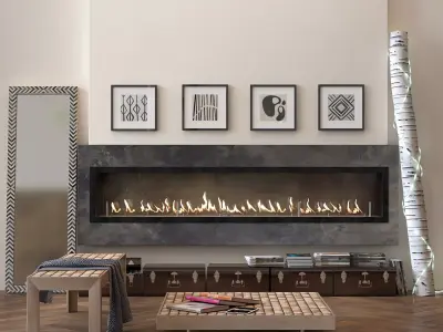 PLANIKA FLA3 CS in casing A with ANIMATED FIRE 3D model