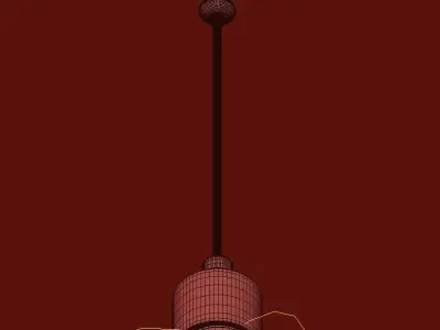 ZARINA light fixture with balls hanging from it 3D model