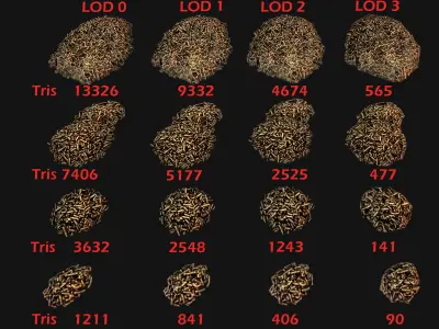 Cat Litter Pile Farm Landscape Pet Toilet Low-poly 3D model