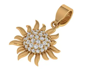 SunFlower Pendant 3D print model buy