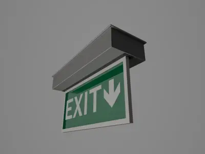 Exit Sign Low-poly 3D model