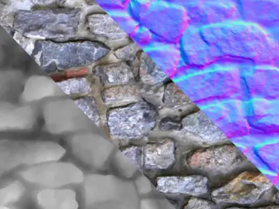 Stone wall 001 tiled Free low-poly 3D model