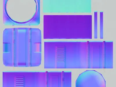 Sci-fi low poly container Low-poly 3D model