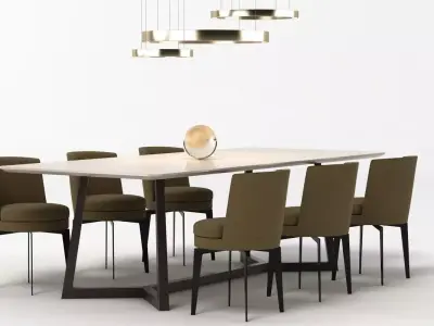Flexform Dining Set 3D model