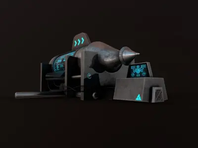 SCI-FI ROCKET Low-poly 3D model