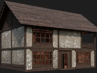 Old Medieval Building 4K Textures GameReady 136 Low-poly 3D model