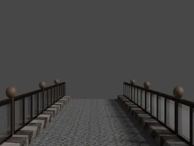 Old Arch Bridge Low-poly 3D model