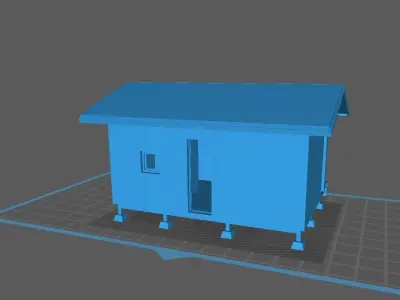 Minimalist Wood Prefabricated Home 3D Printing 3D print model
