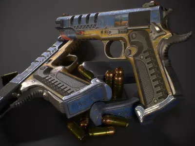 Sci-fi colt Low-poly 3D model