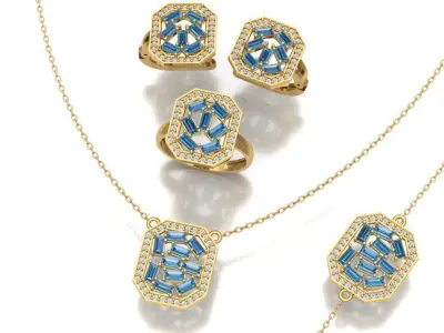 Complete jewelry set 3D print model