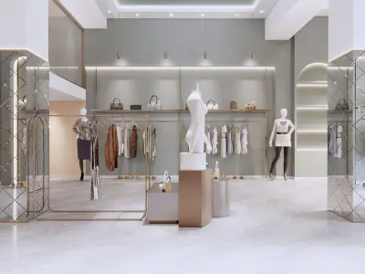 Clothing store shop interior 3D model