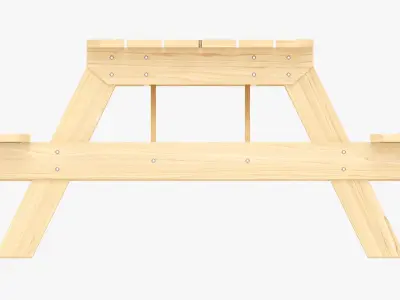 Picnic Table Wood light 3D model