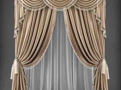 Curtain Low-poly 3D model 117