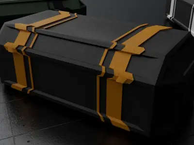 Sci-Fi case Low-poly 3D model