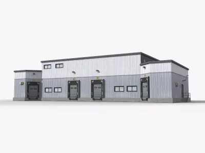 Factory x8 Low-poly 3D model