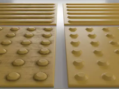 Pavement tactile tiles 3D model and texture PBR 3D model