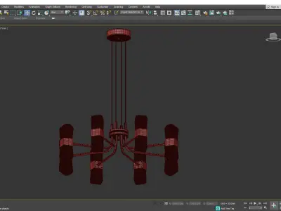 MARSELLA modern chandelier in brass and glass Low-poly 3D model