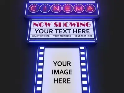 Movie Theater Marquee 3D model