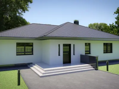 Single storey residental house 3D model