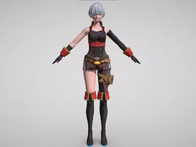 Reiko Or Lei - Bikini Zombie Slayers - Oneechanbara Origins Low-poly 3D model