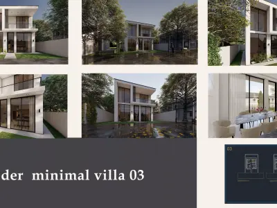Modern Minimal Villas Pack - 4 Exterior Models 3D model