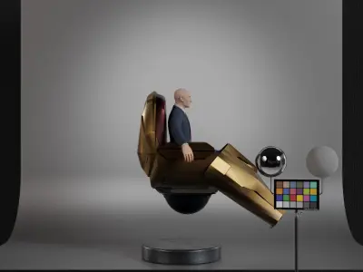 Professor X Low-poly 3D model