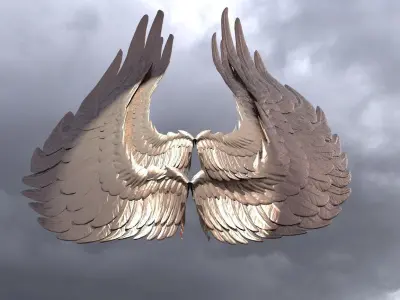 Egyptian Goddess wings 5 3D model