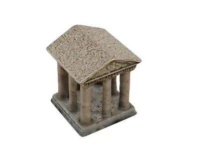 Ancient Pillars of Wisdom Classical Greek Temple Model 3D model