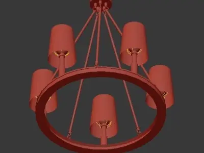 LISMORE chandelier with four lamps 3D model