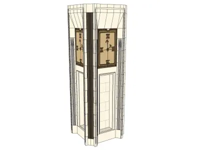vernacular clock tower 3d model 3D model