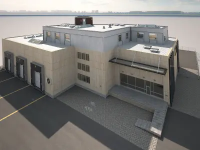 Cargo Building TIR Low Poly Low-poly 3D model