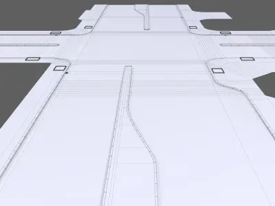 Road 01 Low-poly 3D model
