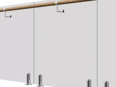 Set of glass railing systems 3D model