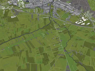 Ljubljana Slovenia 50x50km 3D model