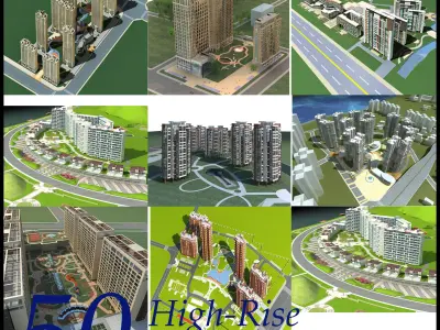 High-Rise Residential Building Collection 50 items Vol1  3D model