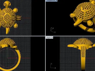 tortoise ring 3dm file 3D print model