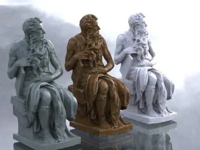 Ancient Greek Temple Statue 3D model