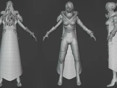 Evelynn V2 - Scifi Cyberpunk Character Low-poly 3D model