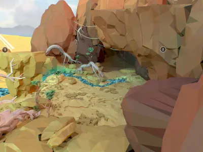 Low Polygon Art Level Sahara Africa Low-poly 3D model